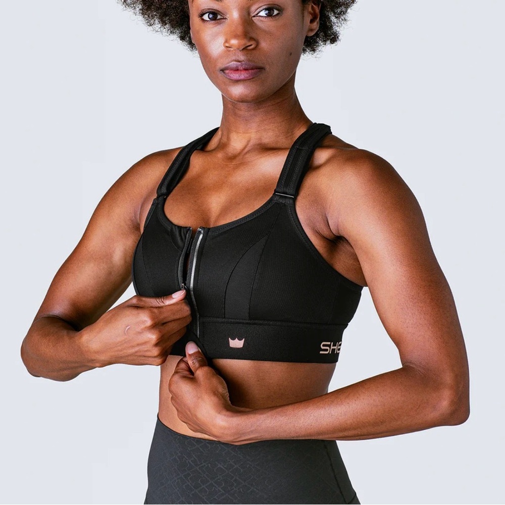 SHEFIT NWOT Size 3Luxe Black Ultimate Sports Bra High Impact Running Cross Train
